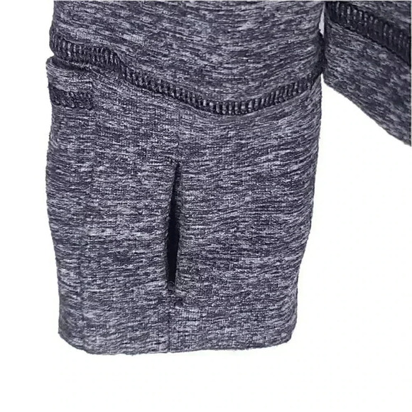 Lululemon Jacket Gray 6 Half Zip Long Sleeve Thumbholes Zip Pockets Ruffles - Picture 3 of 8